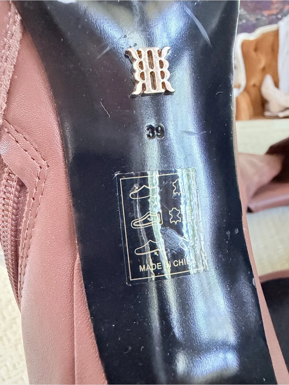 natural & sexy af — — REISS  39 Brown Leather Over the Knee Stiletto